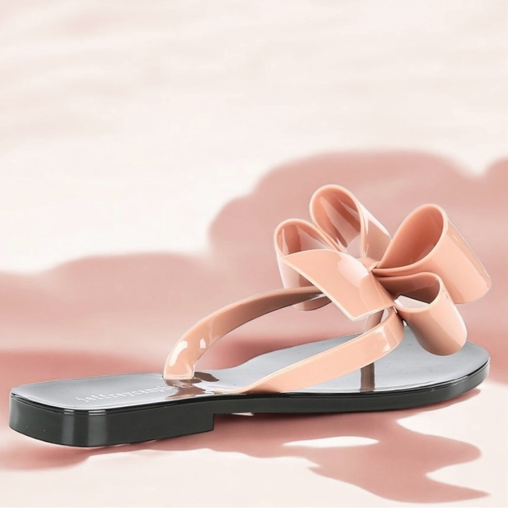 Jeffery Campbell Sugary Blush Shiny Thong Sandals with Bow | Women’s size 7 - Picture 3 of 4